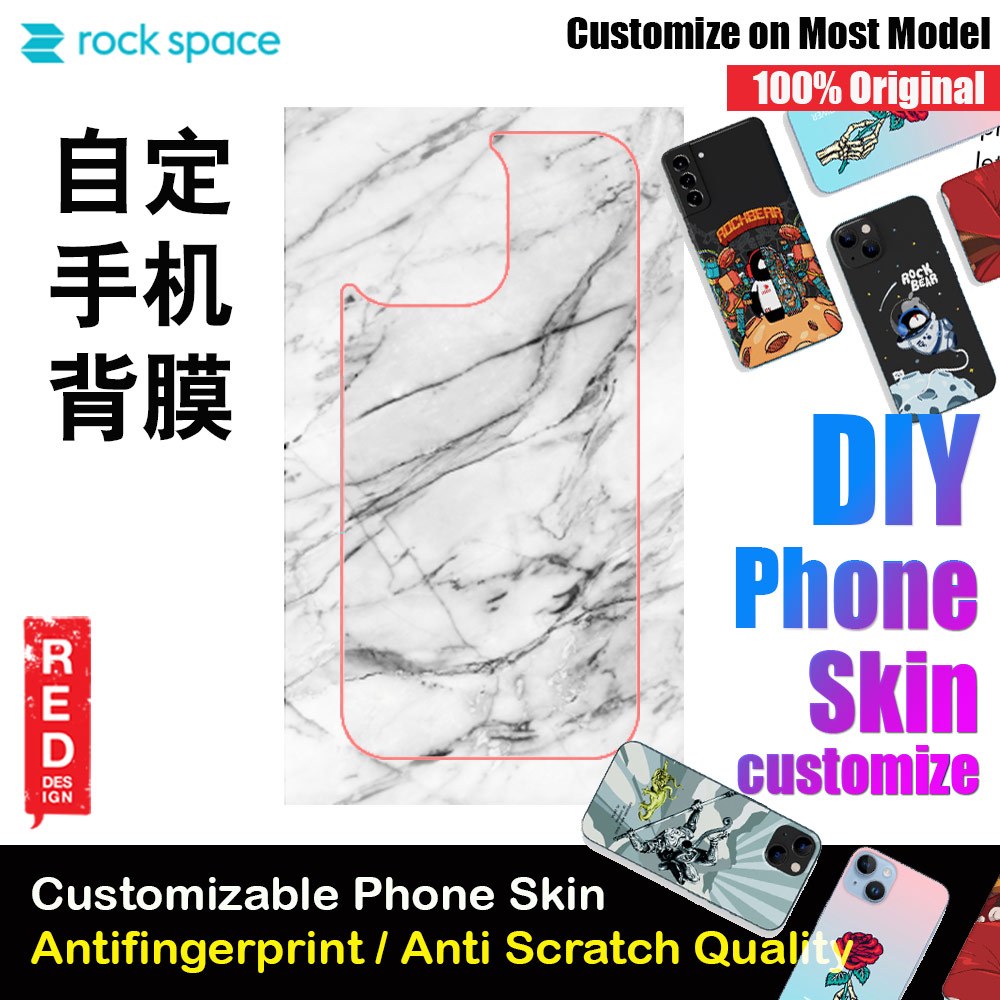 Rock Space DIY 自定 定制 设计 手机背膜 贴纸 DIY Customize High Quality Print Phone Skin Sticker for Multiple Phone Model with Multiple Photo Images Gallery or with Own Phone Text (Pattern Marble)