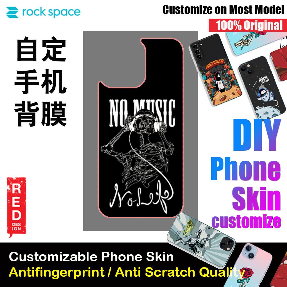 Rock Space DIY 自定 定制 设计 手机背膜 贴纸 DIY Customize High Quality Print Phone Skin Sticker for Multiple Phone Model with Multiple Photo Images Gallery or with Own Phone Text (People No Music)