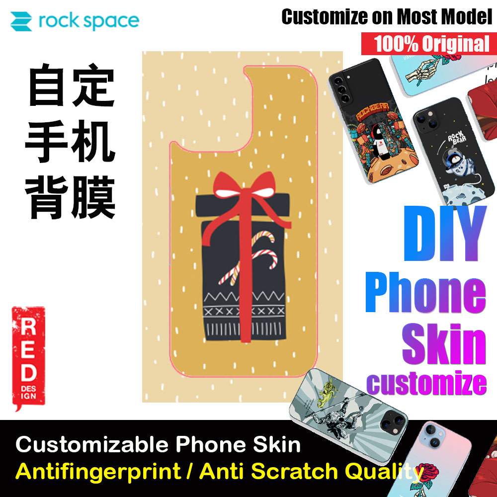 Rock Space DIY 自定 定制 设计 手机背膜 贴纸 DIY Customize High Quality Print Phone Skin Sticker for Multiple Phone Model with Multiple Photo Images Gallery or with Own Phone Cellphone (Merry Christmas Gifts Design)