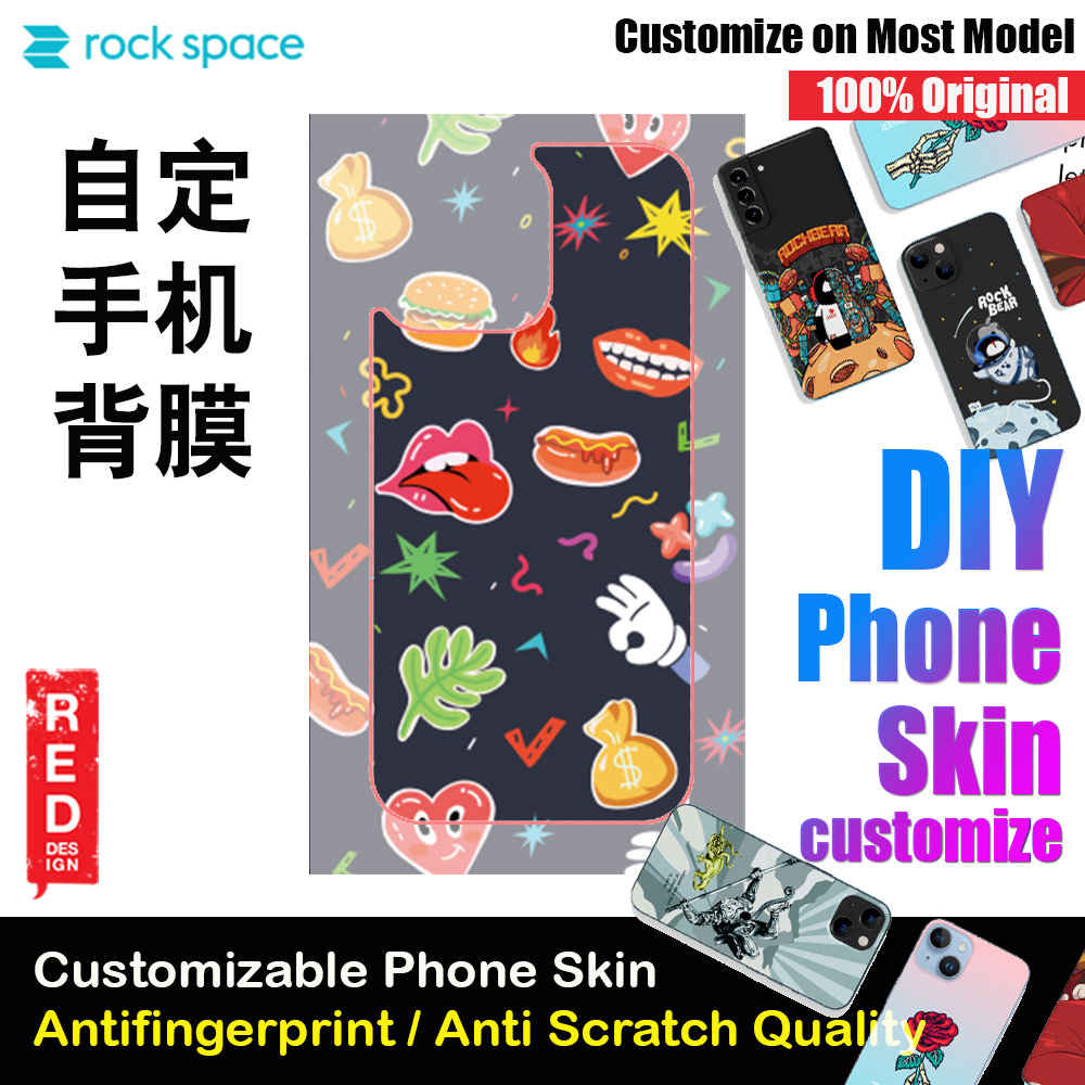 Rock Space DIY 自定 定制 设计 手机背膜 贴纸 DIY Customize High Quality Print Phone Skin Sticker for Multiple Phone Model with Multiple Photo Images Gallery or with Own Phone Text (Pattern Collage)