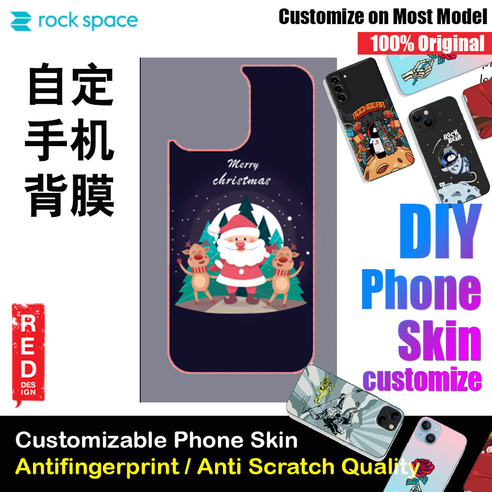 Rock Space DIY 自定 定制 设计 手机背膜 贴纸 DIY Customize High Quality Print Phone Skin Sticker for Multiple Phone Model with Multiple Photo Images Gallery or with Own Phone Cellphone (Merry Christmas)