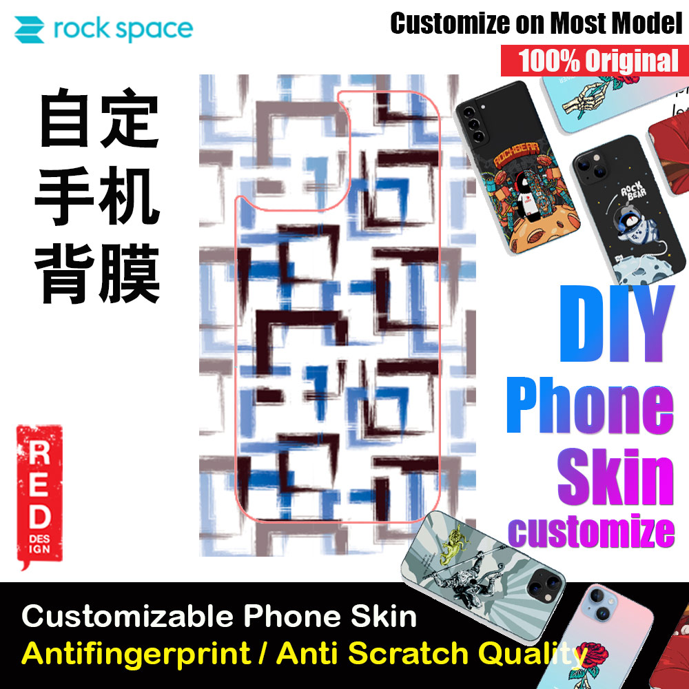 Rock Space DIY 自定 定制 设计 手机背膜 贴纸 DIY Customize High Quality Print Phone Skin Sticker for Multiple Phone Model with Multiple Photo Images Gallery or with Own Phone Text (Pattern Abstract)