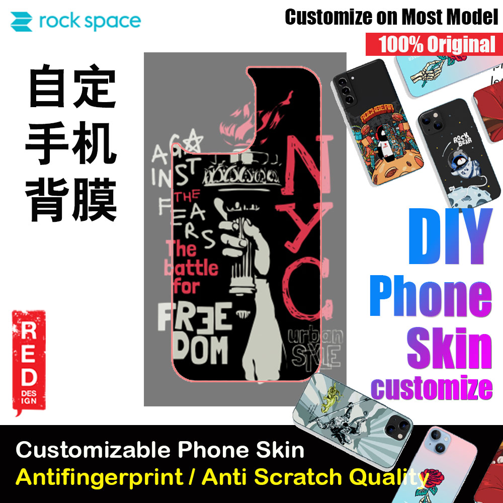 Rock Space DIY 自定 定制 设计 手机背膜 贴纸 DIY Customize High Quality Print Phone Skin Sticker for Multiple Phone Model with Multiple Photo Images Gallery or with Own Phone Text (New York City)