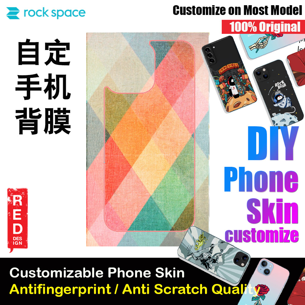 Rock Space DIY 自定 定制 设计 手机背膜 贴纸 DIY Customize High Quality Print Phone Skin Sticker for Multiple Phone Model with Multiple Photo Images Gallery or with Own Phone Text (Pattern)