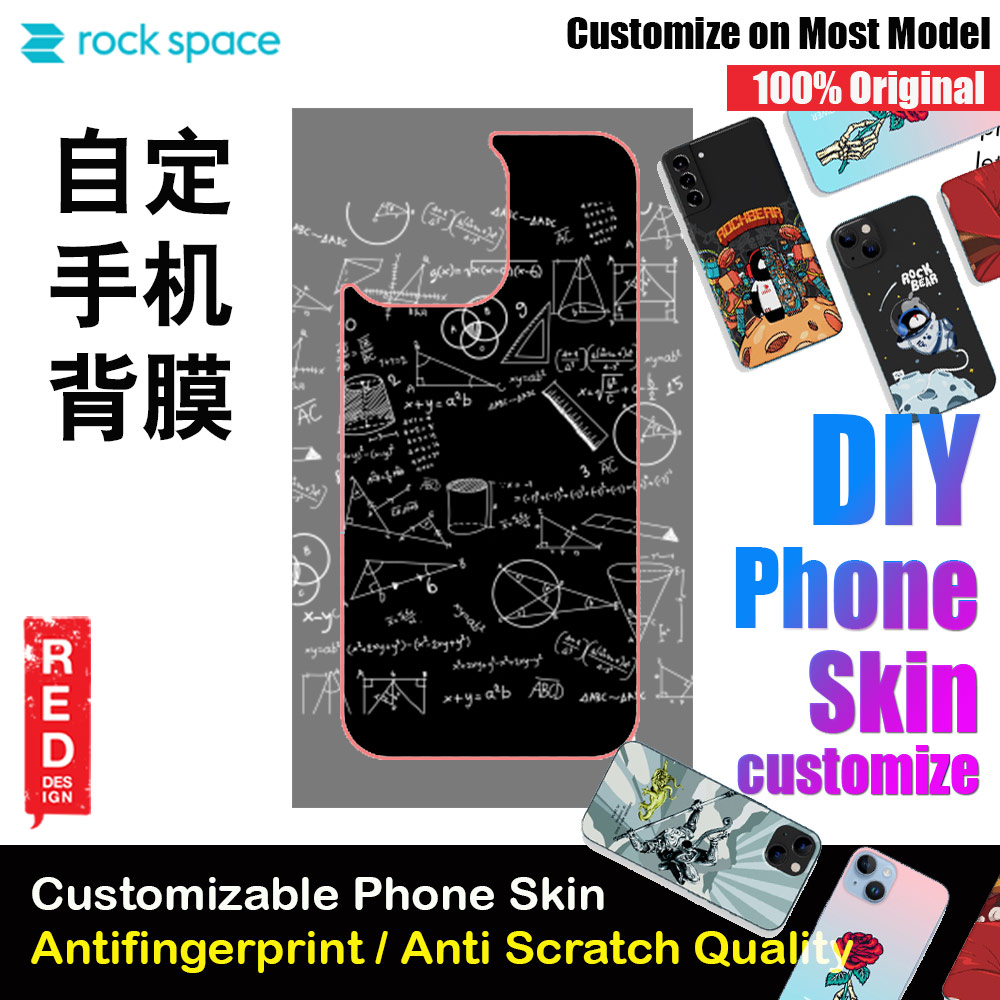 Rock Space DIY 自定 定制 设计 手机背膜 贴纸 DIY Customize High Quality Print Phone Skin Sticker for Multiple Phone Model with Multiple Photo Images Gallery or with Own Phone Text (Pattern Geometry)