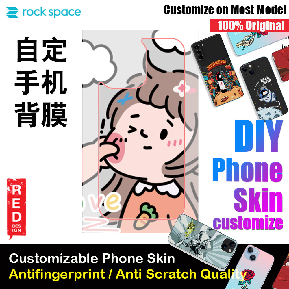 Rock Space DIY 自定 定制 设计 手机背膜 贴纸 DIY Customize High Quality Print Phone Skin Sticker for Multiple Phone Model with Multiple Photo Images Gallery or with Own Phone Text for Courple 情侣 (People Love 可爱情侣)