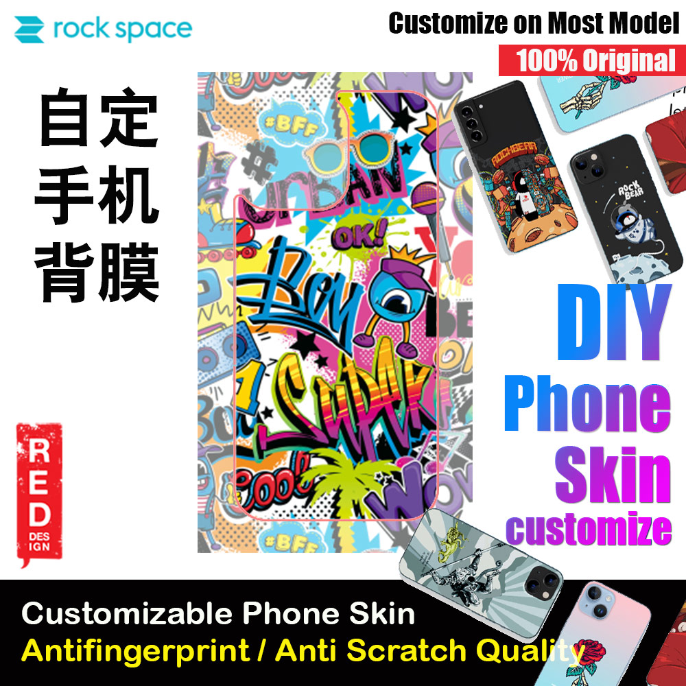 Rock Space DIY 自定 定制 设计 手机背膜 贴纸 DIY Customize High Quality Print Phone Skin Sticker for Multiple Phone Model with Multiple Photo Images Gallery or with Own Phone Text (Wording Collage)