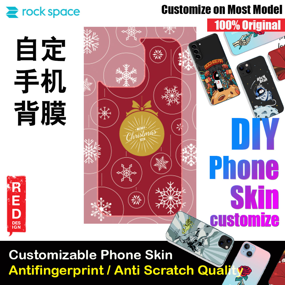 Rock Space DIY 自定 定制 设计 手机背膜 贴纸 DIY Customize High Quality Print Phone Skin Sticker for Multiple Phone Model with Multiple Photo Images Gallery or with Own Phone Cellphone (Merry Christmas)