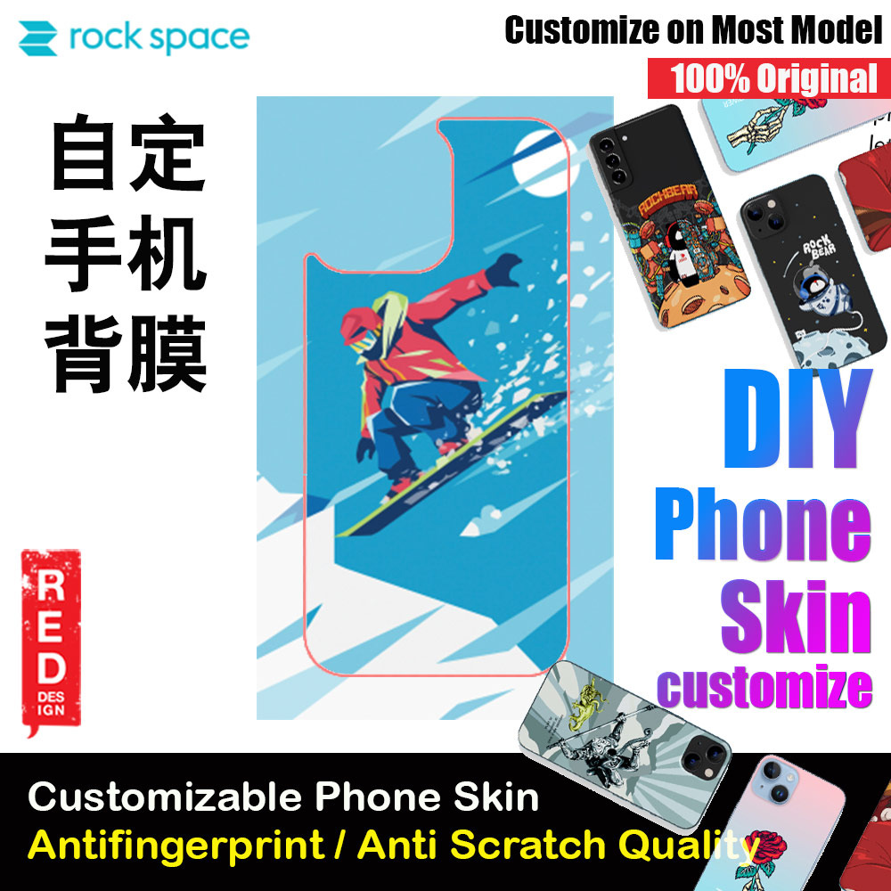 Rock Space DIY 自定 定制 设计 手机背膜 贴纸 DIY Customize High Quality Print Phone Skin Sticker for Multiple Phone Model with Multiple Photo Images Gallery or with Own Phone Text (People Ice Skiing)