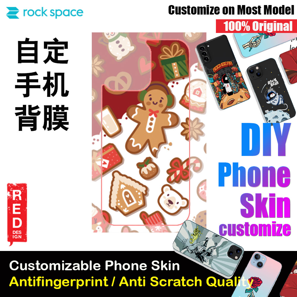 Rock Space DIY 自定 定制 设计 手机背膜 贴纸 DIY Customize High Quality Print Phone Skin Sticker for Multiple Phone Model with Multiple Photo Images Gallery or with Own Phone Cellphone (Merry Christmas)