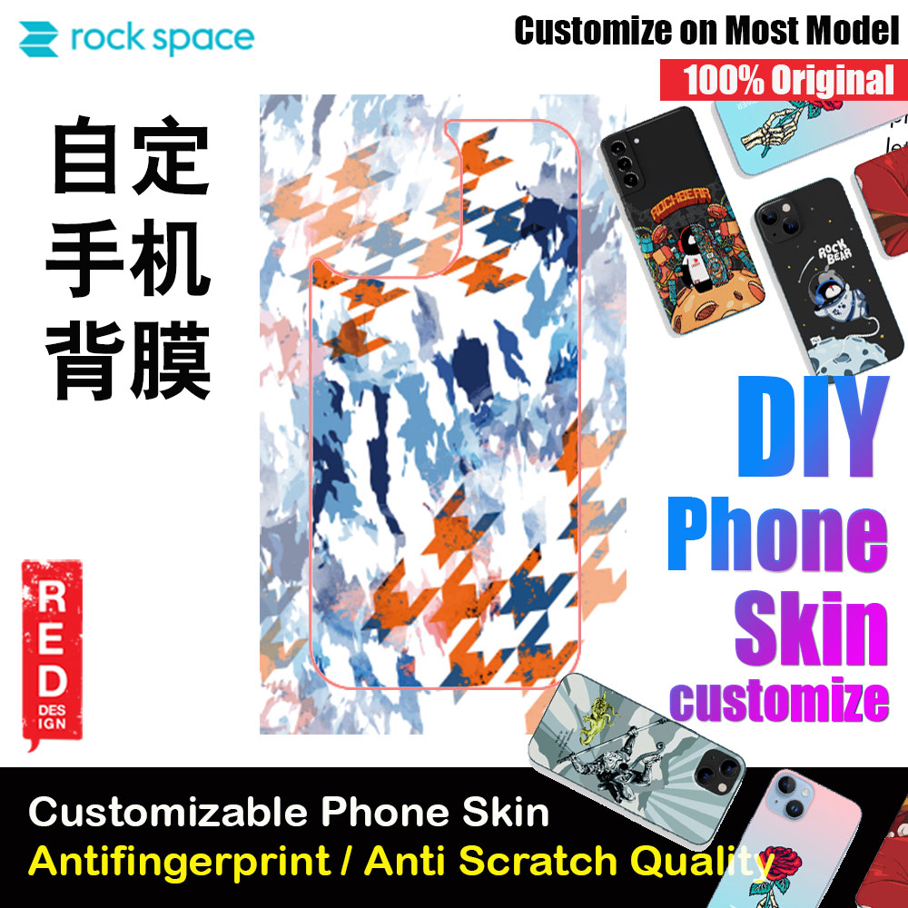 Rock Space DIY 自定 定制 设计 手机背膜 贴纸 DIY Customize High Quality Print Phone Skin Sticker for Multiple Phone Model with Multiple Photo Images Gallery or with Own Phone Text (Pattern Abstract)