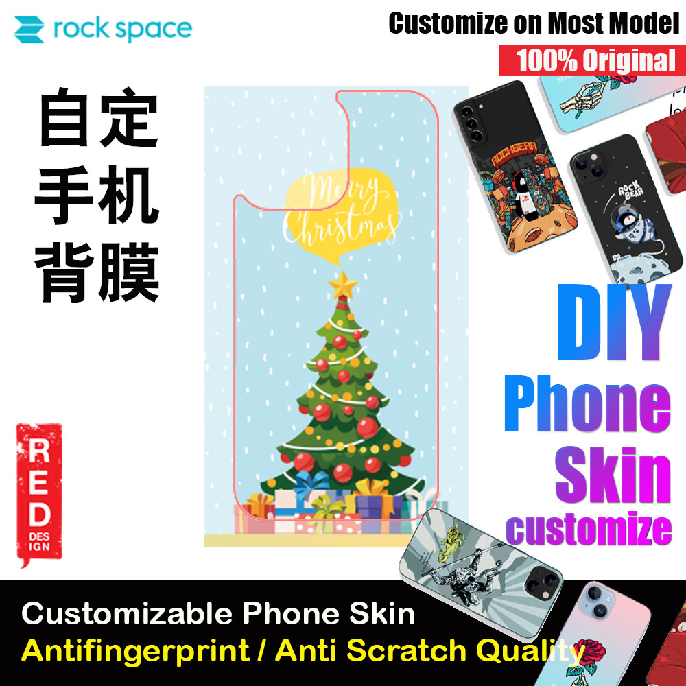 Rock Space DIY 自定 定制 设计 手机背膜 贴纸 DIY Customize High Quality Print Phone Skin Sticker for Multiple Phone Model with Multiple Photo Images Gallery or with Own Phone Cellphone (Merry Christmas)