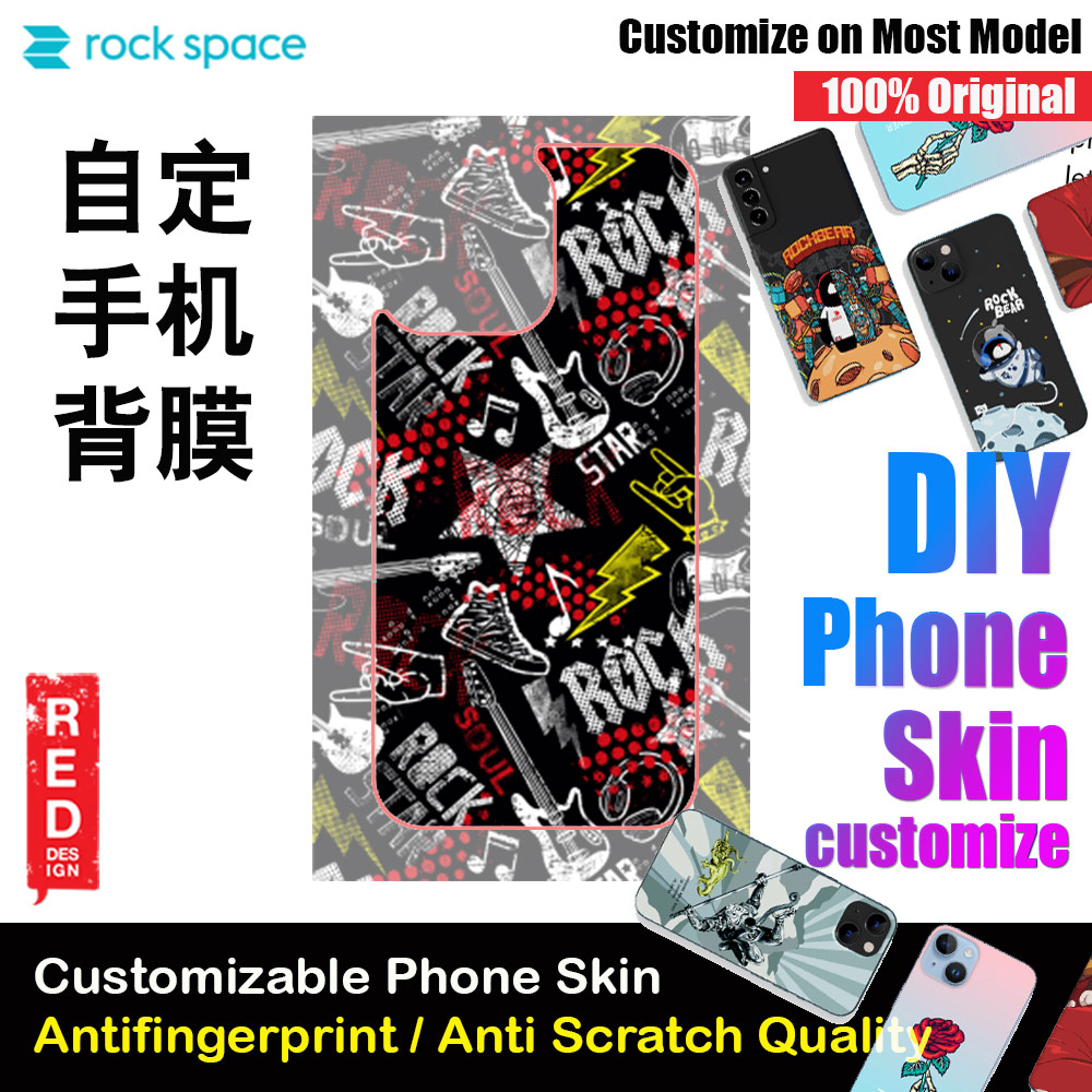 Rock Space DIY 自定 定制 设计 手机背膜 贴纸 DIY Customize High Quality Print Phone Skin Sticker for Multiple Phone Model with Multiple Photo Images Gallery or with Own Phone Text (Pattern Collage)