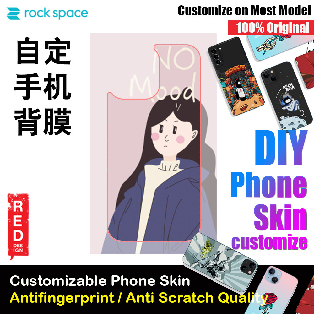 Rock Space DIY 自定 定制 设计 手机背膜 贴纸 DIY Customize High Quality Print Phone Skin Sticker for Multiple Phone Model with Multiple Photo Images Gallery or with Own Phone Text (People No Mood)