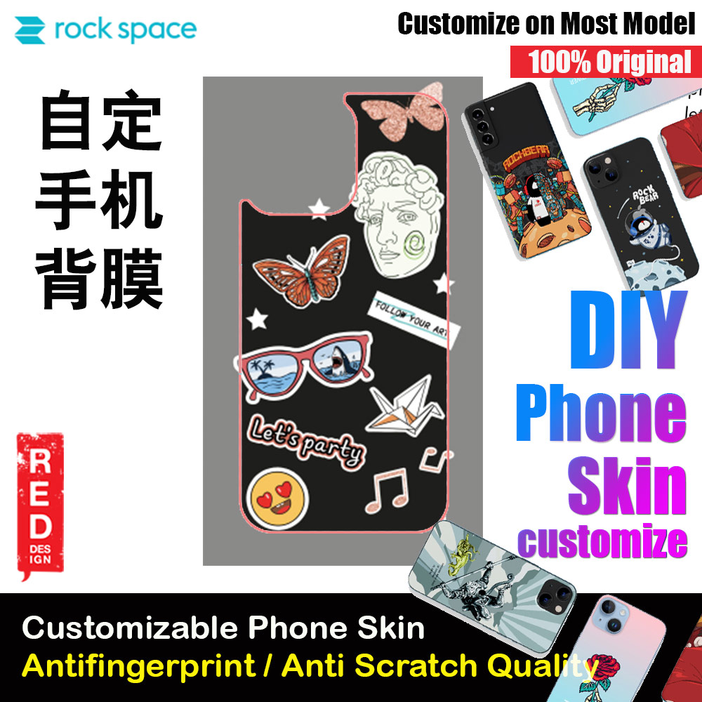 Rock Space DIY 自定 定制 设计 手机背膜 贴纸 DIY Customize High Quality Print Phone Skin Sticker for Multiple Phone Model with Multiple Photo Images Gallery or with Own Phone Text (Pattern Collage)