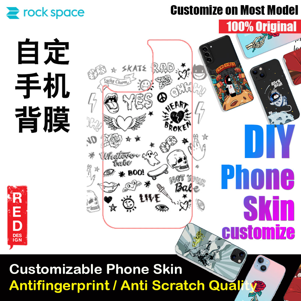Rock Space DIY 自定 定制 设计 手机背膜 贴纸 DIY Customize High Quality Print Phone Skin Sticker for Multiple Phone Model with Multiple Photo Images Gallery or with Own Phone Text (Collage)