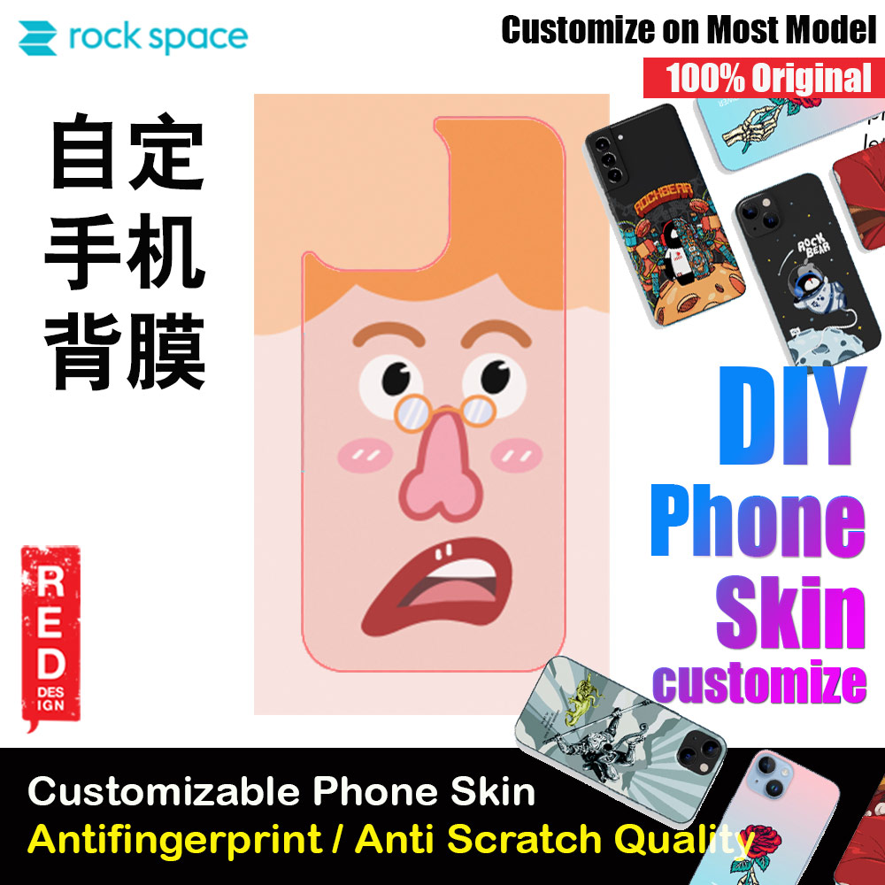Rock Space DIY 自定 定制 设计 手机背膜 贴纸 DIY Customize High Quality Print Phone Skin Sticker for Multiple Phone Model with Multiple Photo Images Gallery or with Own Phone Text (People Funny Face)
