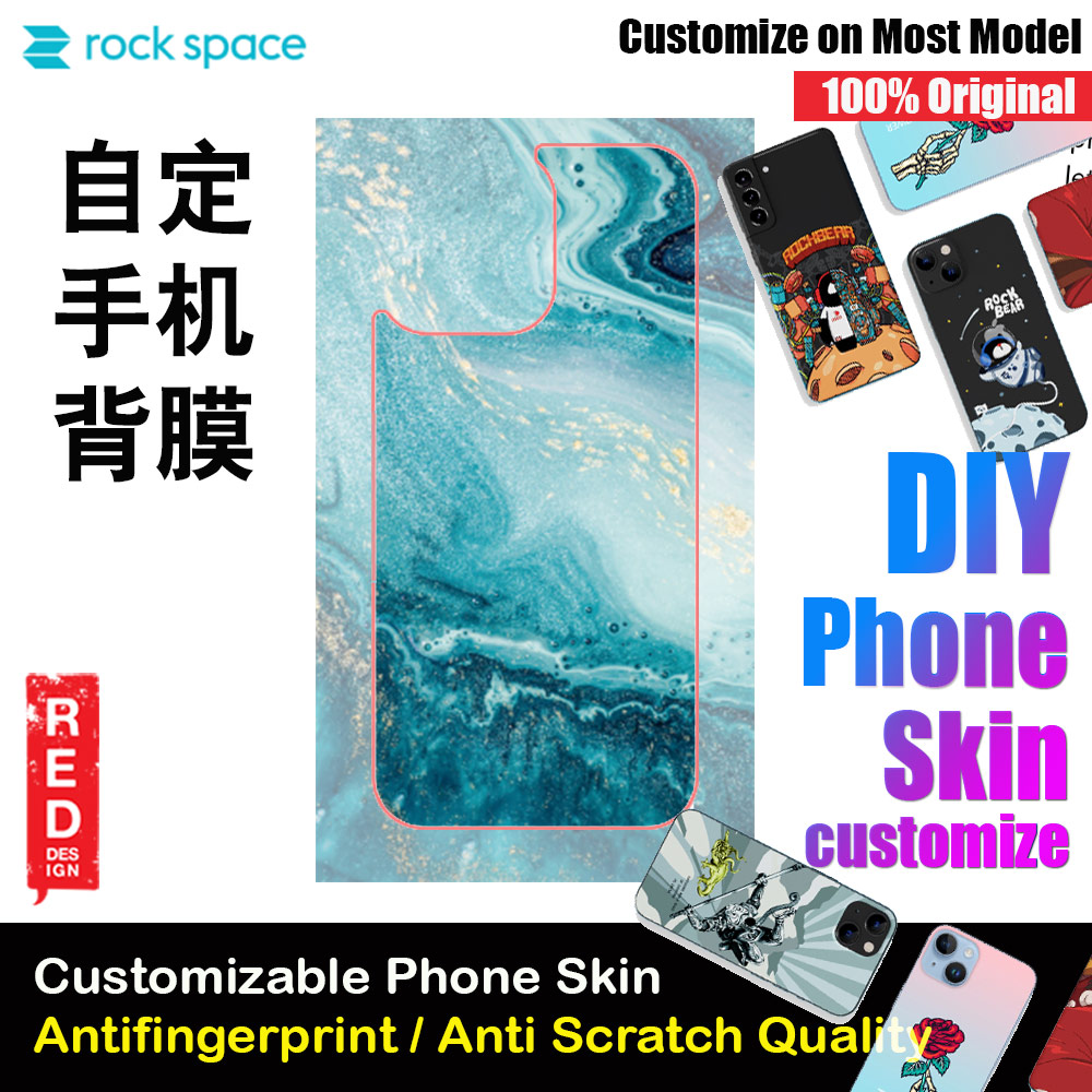 Rock Space DIY 自定 定制 设计 手机背膜 贴纸 DIY Customize High Quality Print Phone Skin Sticker for Multiple Phone Model with Multiple Photo Images Gallery or with Own Phone CellphoneText (Pattern Marble)