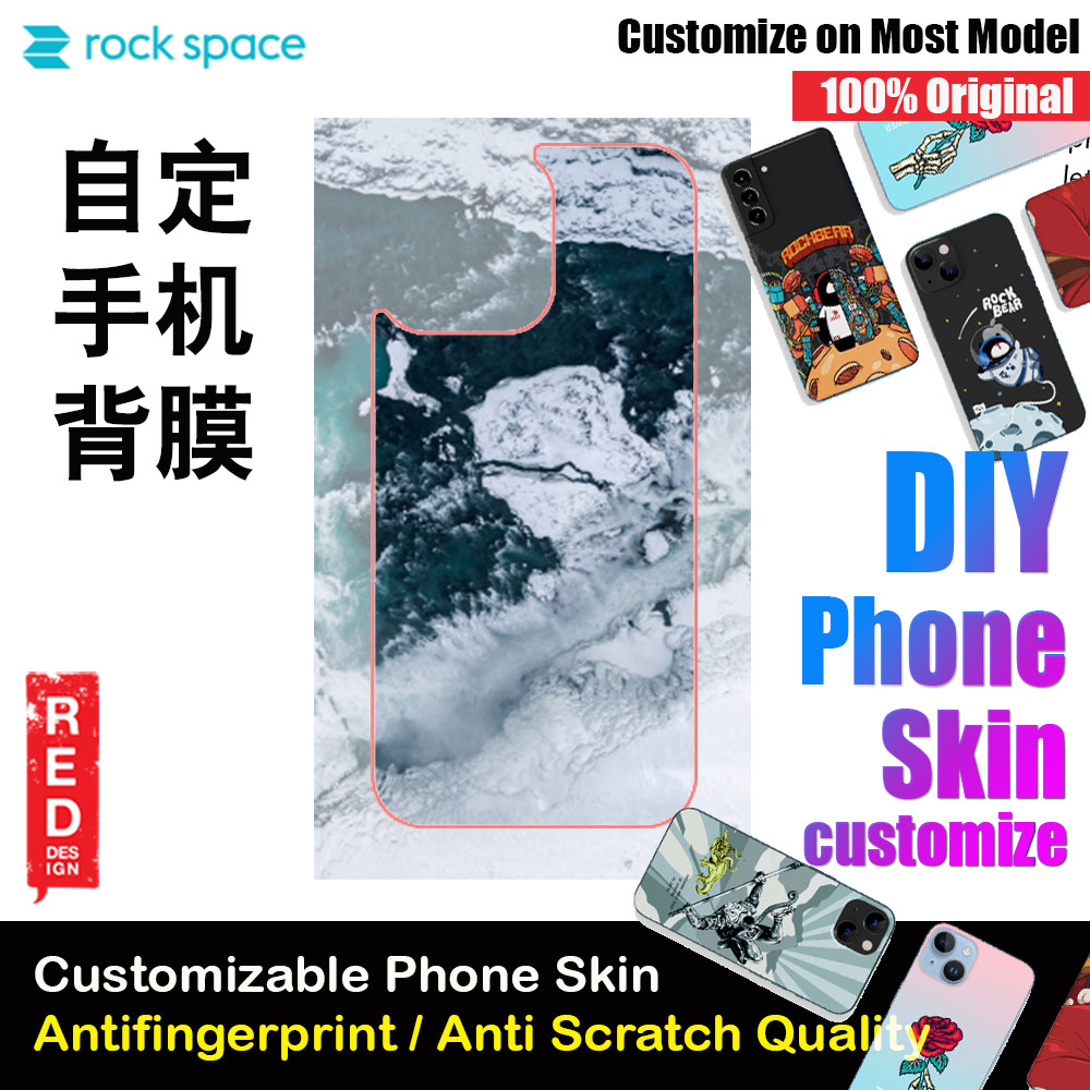 Rock Space DIY 自定 定制 设计 手机背膜 贴纸 DIY Customize High Quality Print Phone Skin Sticker for Multiple Phone Model with Multiple Photo Images Gallery or with Own Phone Text (Pattern Marble)