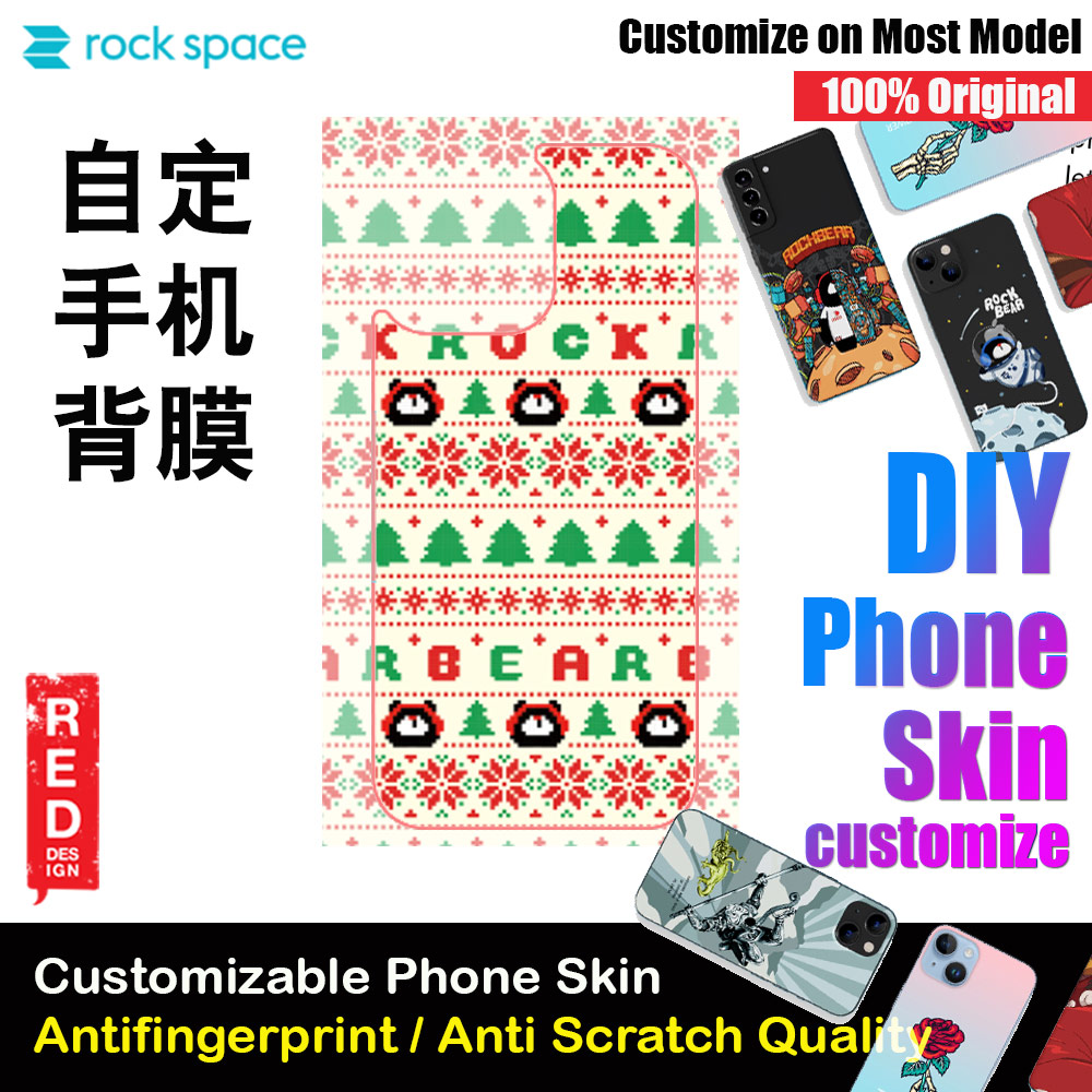 Rock Space DIY 自定 定制 设计 手机背膜 贴纸 DIY Customize High Quality Print Phone Skin Sticker for Multiple Phone Model with Multiple Photo Images Gallery or with Own Phone Cellphone (Merry Christmas)