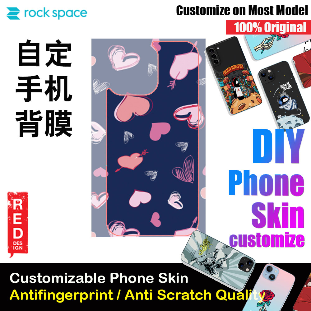Rock Space DIY 自定 定制 设计 手机背膜 贴纸 DIY Customize High Quality Print Phone Skin Sticker for Multiple Phone Model with Multiple Photo Images Gallery or with Own Phone Cellphone (Happy Valentine Day)