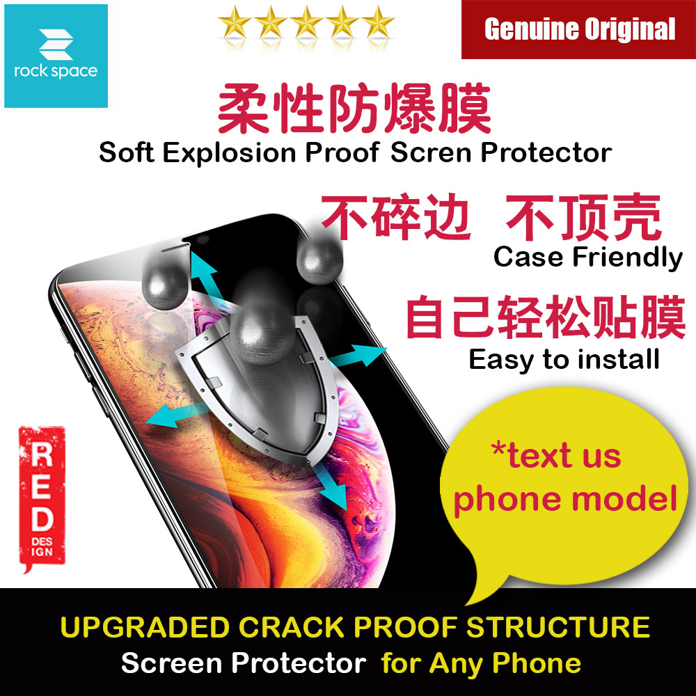 Rock Space Custom Made Crack Proof Explosion Proof Flexible TPU Soft Screen Protector for Any Phone Model (Clear with Anti Bacteria)