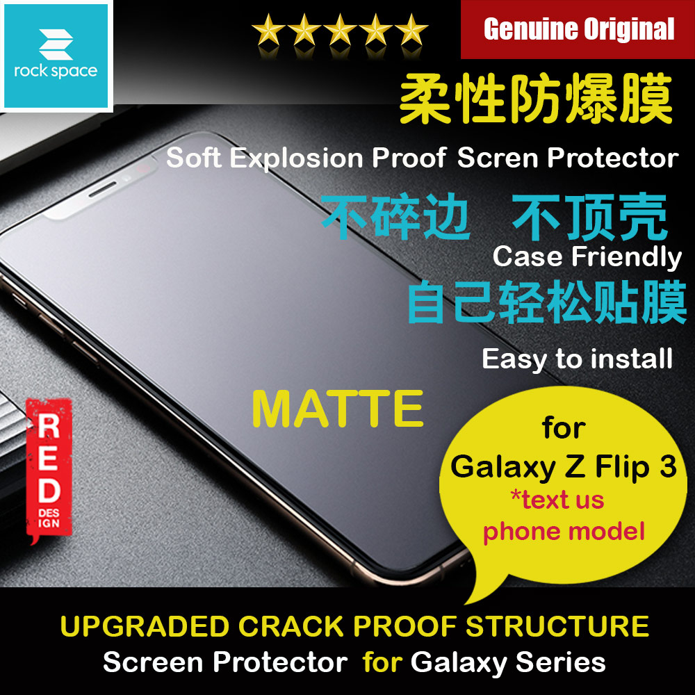 Rock Space Custom Made Crack Proof Explosion Proof Flexible TPU Soft Screen Protector for Galaxy Z Flip 3 (Matte Anti Finger Print Gaming)