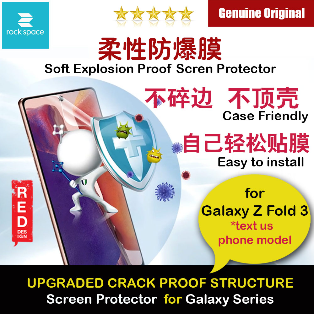 Rock Space Custom Made Crack Proof Explosion Proof Flexible TPU Soft Screen Protector for Galaxy Z Fold 3 (Clear with Anti Bacteria)