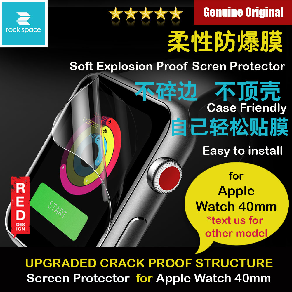 Rock Space Explosion Proof Soft Screen Protector for iWatch 40mm (Clear Anti Bacteria)