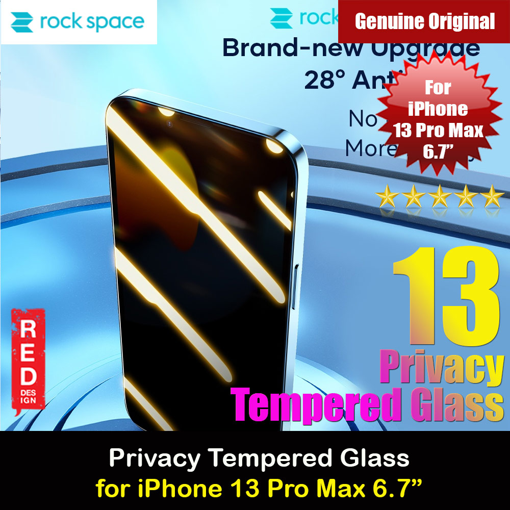 Rock Space HD Full Coverage Tempered Glass for iPhone 13 Pro Max 6.7 (Privacy Anti View Anti Peep)