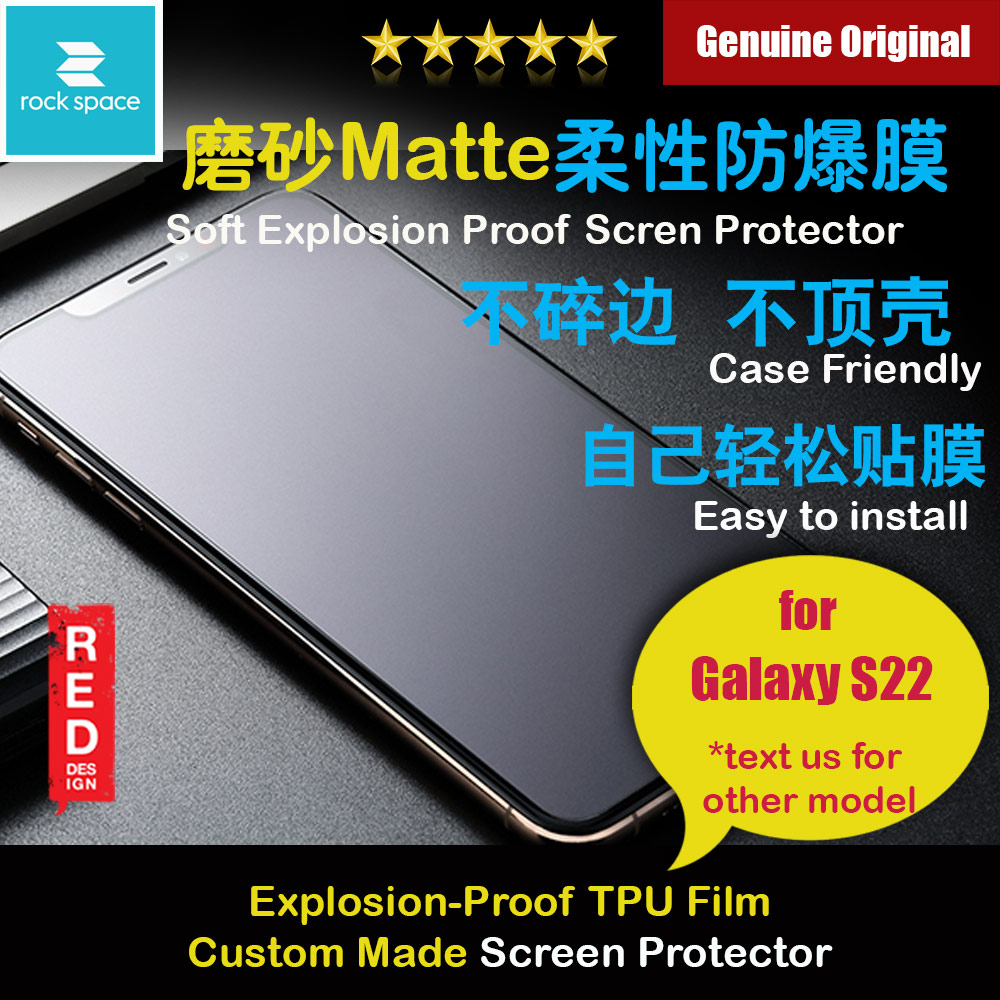 Rock Space Custom Made Crack Proof Explosion Proof Flexible TPU Soft Screen Protector for Galaxy S22 6.1 (Matte Anti Finger Print Gaming)