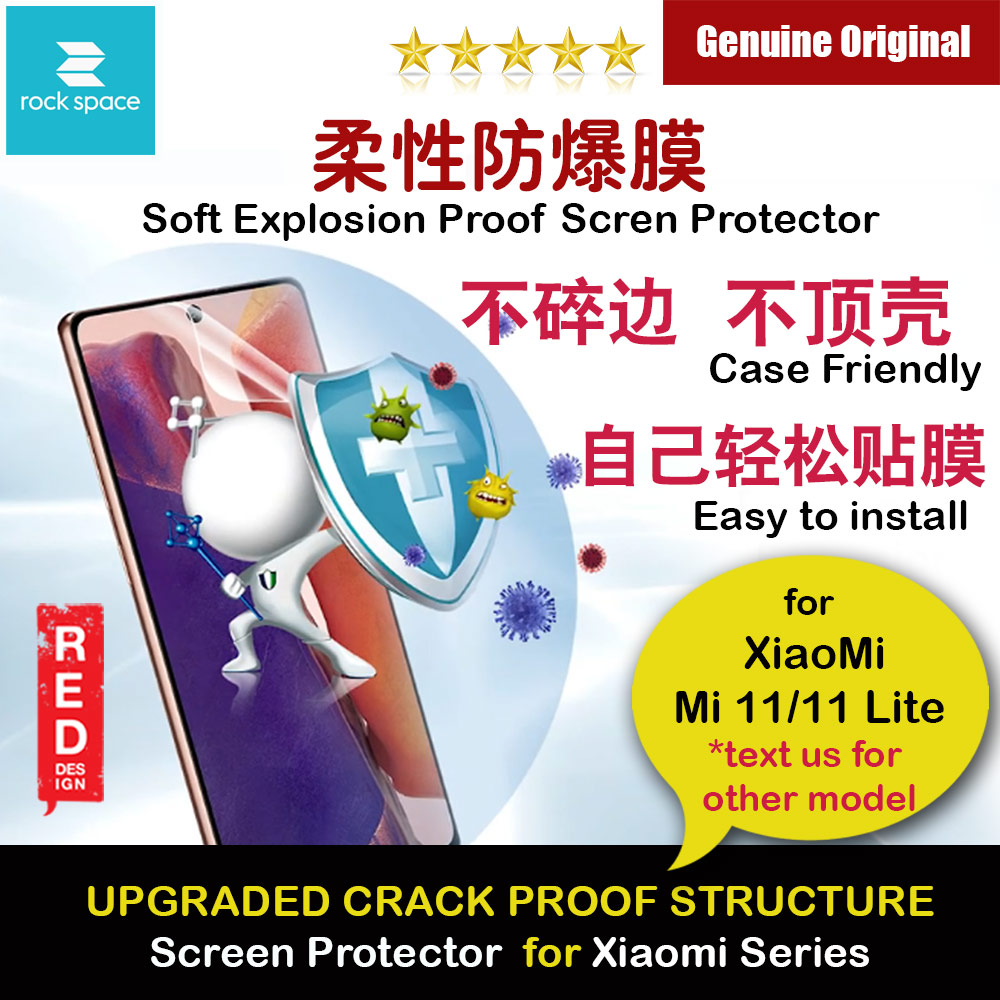 Rock Space Custom Made Crack Proof Explosion Proof Flexible TPU Soft Screen Protector for Xiaomi Mi11 (Clear with Anti Bacteria)