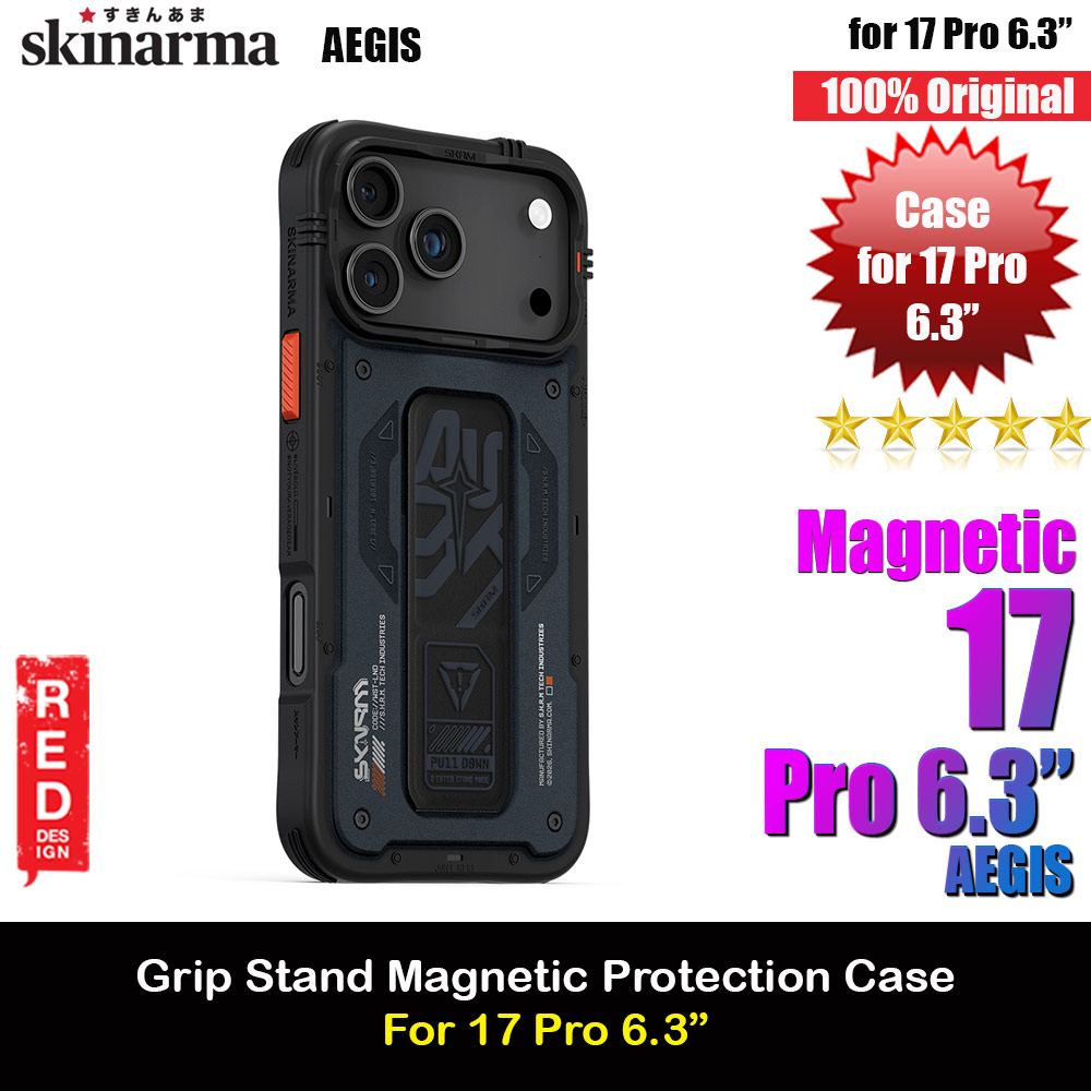 Skinarma Aegis Magcharge Grip Stand Droop Protection Case for iPhone 17 Pro 6.3 (Navy)