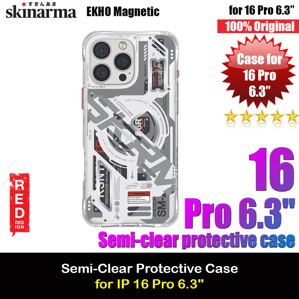 Skinarma Ekho  Magnetic Charge Drop Protection Case for iPhone 16 Pro 6.3 (Clear)