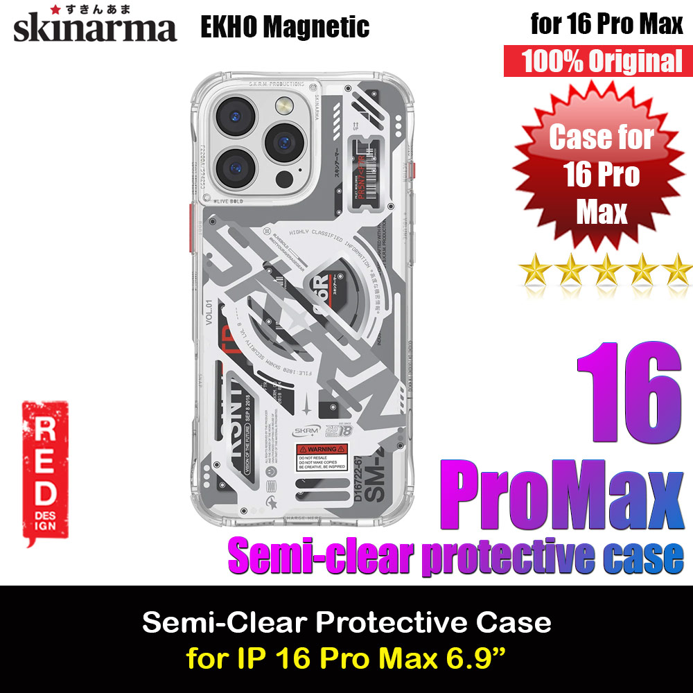 Skinarma Ekho  Magnetic Charge Drop Protection Case for iPhone 16 Pro Max 6.9 (Clear)