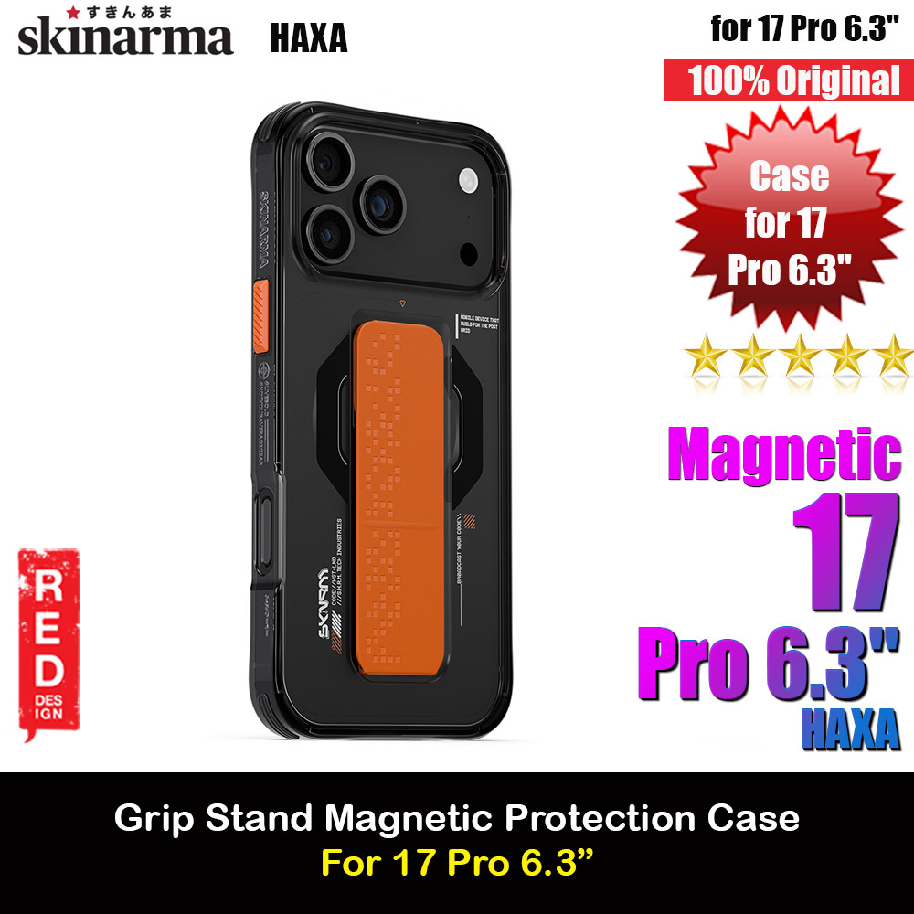 Skinarma Haxa Magcharge Grip Stand Droop Protection Case for iPhone 17 Pro 6.3 (Graphite)