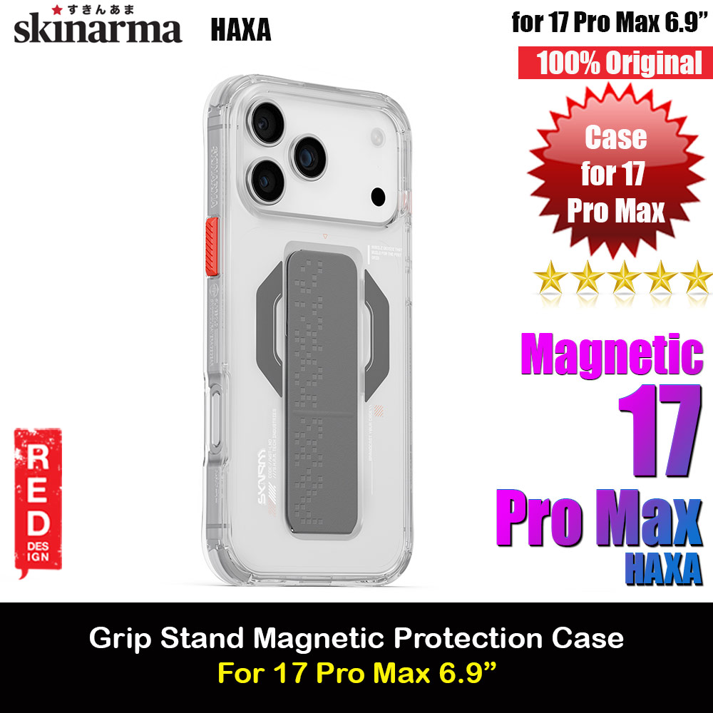 Skinarma Haxa Magcharge Grip Stand Droop Protection Case for iPhone 17 Pro Max 6.9 (Clear)