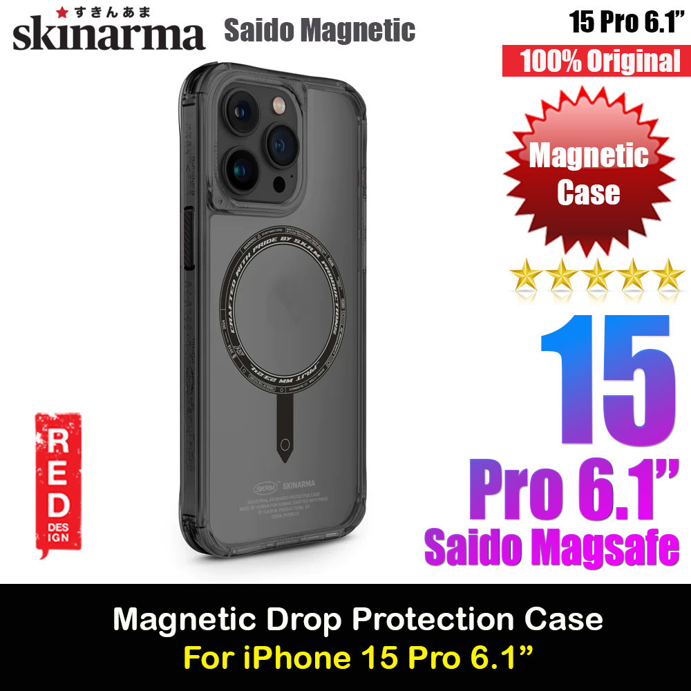 Skinarma Saido Magsafe Series Drop Protection Case for iPhone 15 Pro 6.1 (Black)