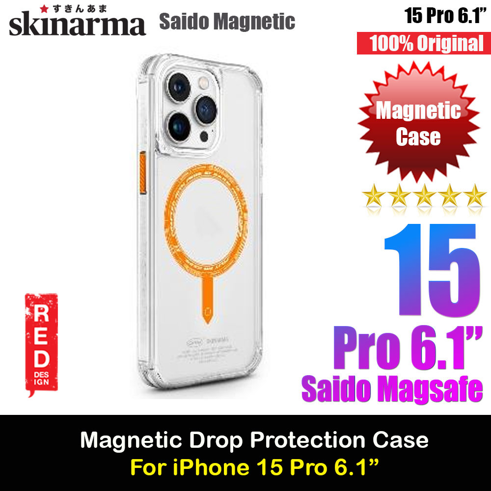 Skinarma Saido Magsafe Series Drop Protection Case for iPhone 15 Pro 6.1 (Orange)