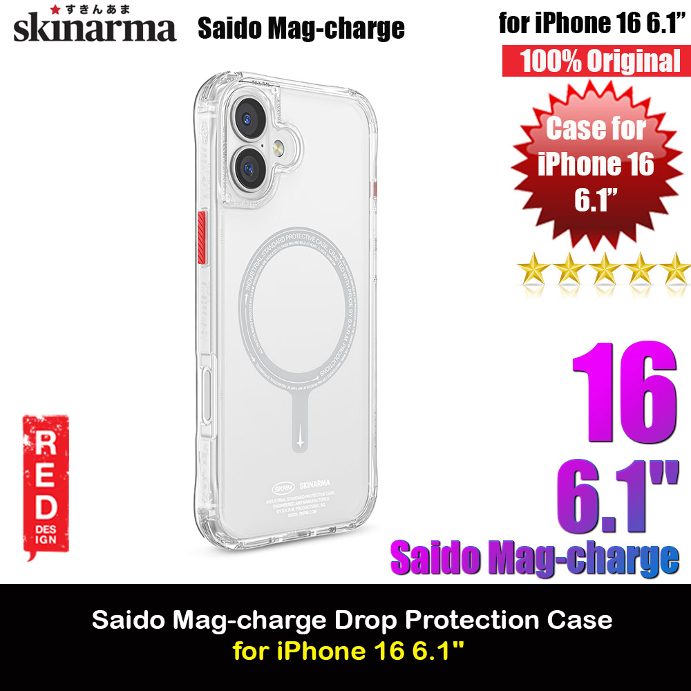 Skinarma Saido Magsafe Series Drop Protection Case for iPhone 16 6.1 (Clear)