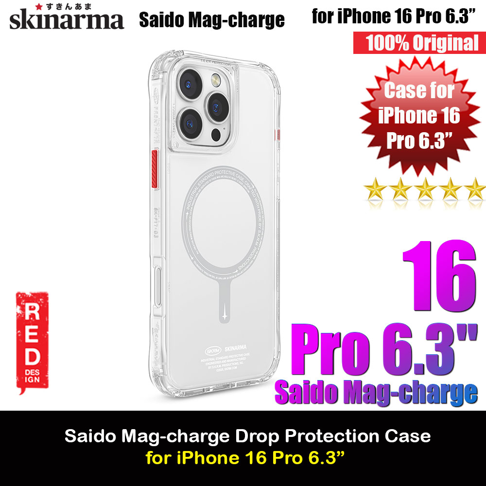 Skinarma Saido Magsafe Series Drop Protection Case for iPhone 16 Pro 6.3 (Clear)