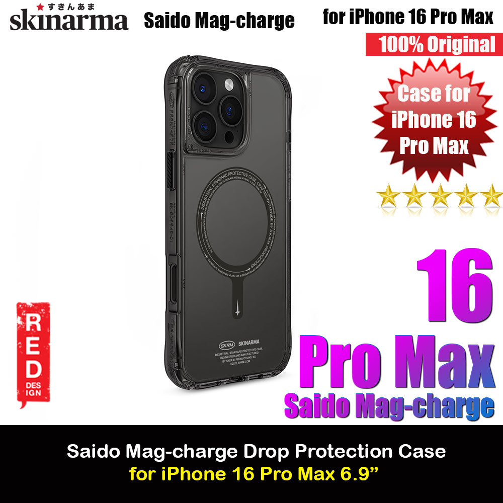 Skinarma Saido Magsafe Series Drop Protection Case for iPhone 16 Pro Max 6.9 (Black)
