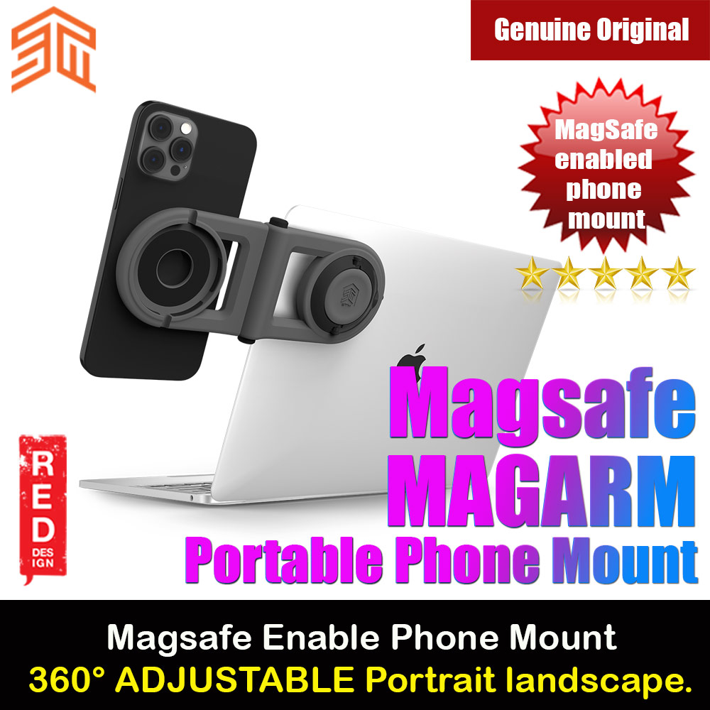 STM MagArm iPhone Mount with MagSafe Compatibility Laptop Extender Magnetic Phone Bracket Attachable to Macbook Notebook Asus Lenovo HP Monitor for iPhone 13 14 15 Pro Max Series