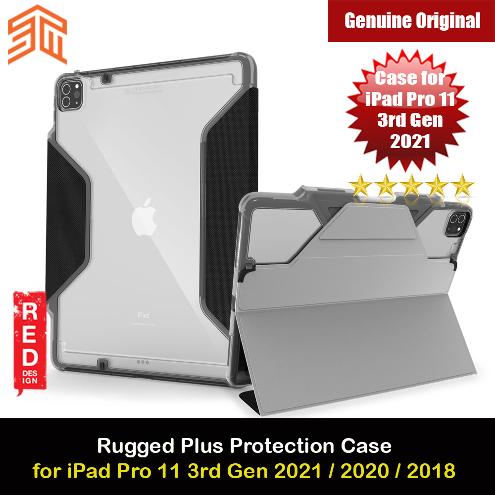 STM Rugged Plus Drop Protection Case Case with Stylus Storage for Apple iPad Pro 11 3rd Gen 2021 iPad Pro 11 2nd Gen 2020 (Black)