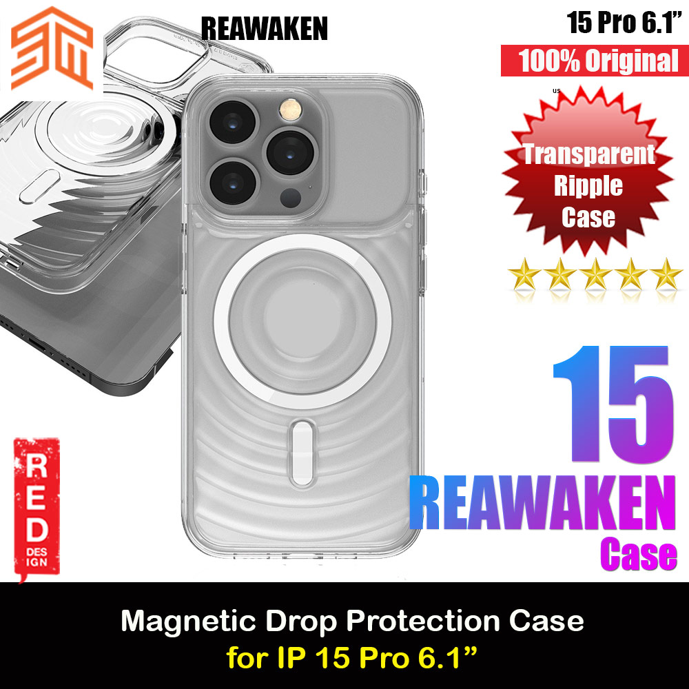 STM Reawaken Ripple Drop Magnetic Protection Transparent Case for iPhone 15 Pro 6.1 (Clear)
