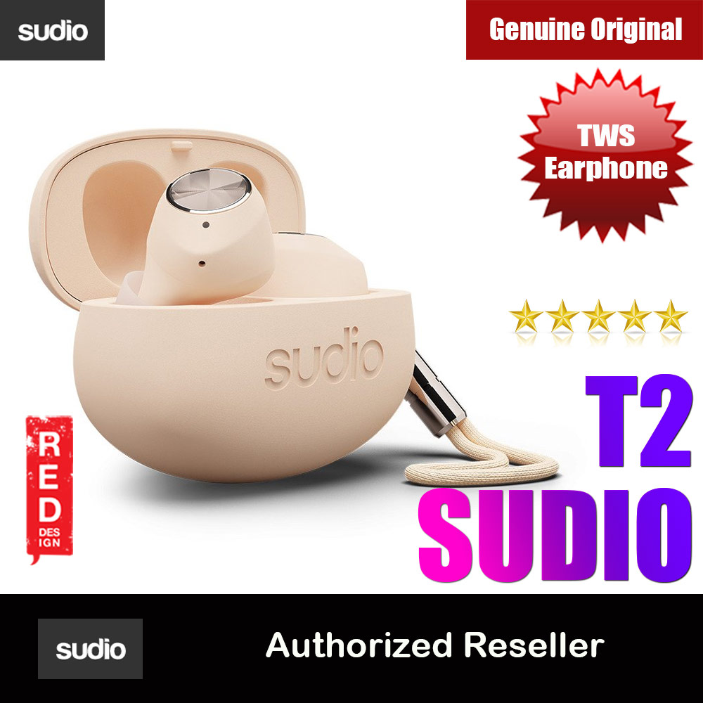 Sudio T2 TWS True Wireless Bluetooth Earbuds Splash Proof Dual Microphone Clear Sound (Sand)