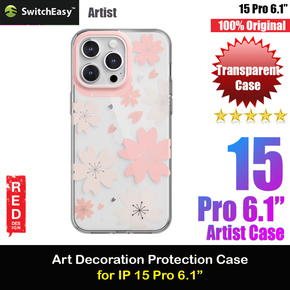 Switcheasy Artist Double In Mold Decoration Fashionable Case for Apple iPhone 15 Pro 6.1 (Blossom Pink)
