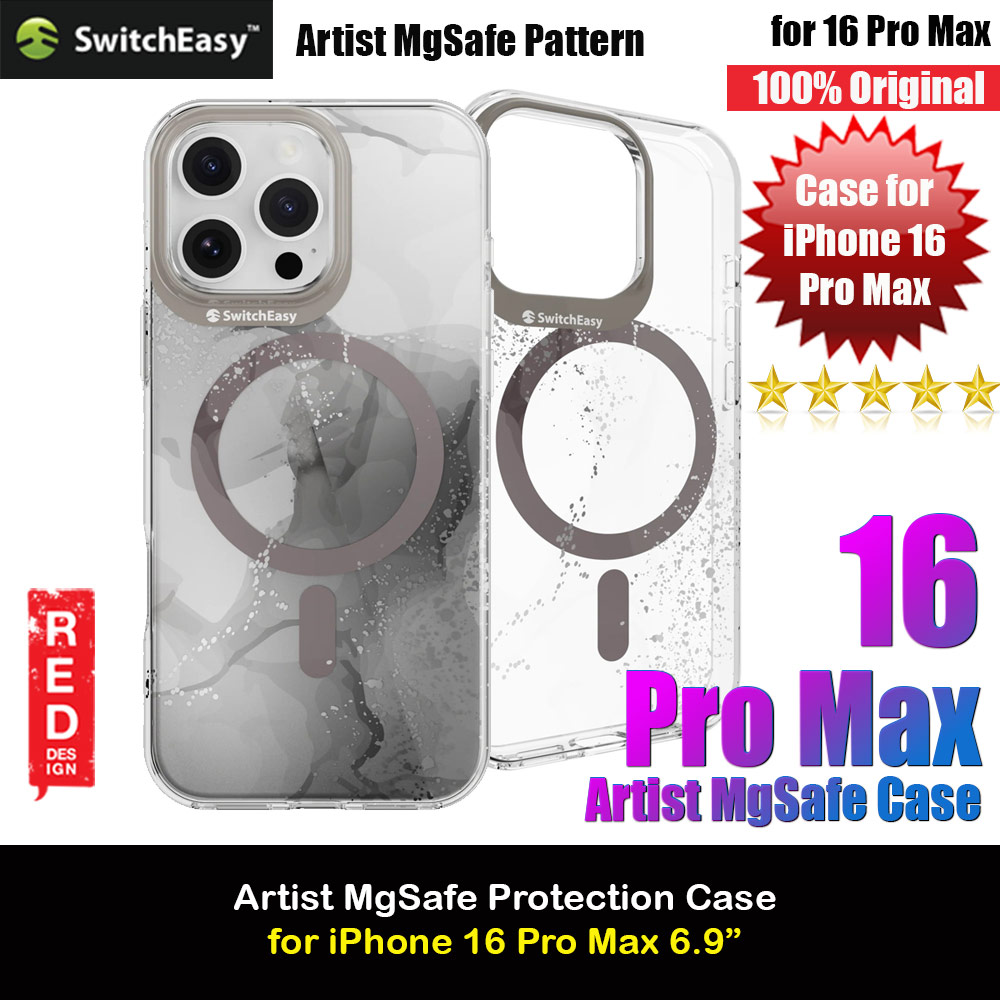 Switcheasy Artist Style M Marble Fashionable Magsafe Compatible Case for iPhone 16 Pro Max 6.9 (Veil)