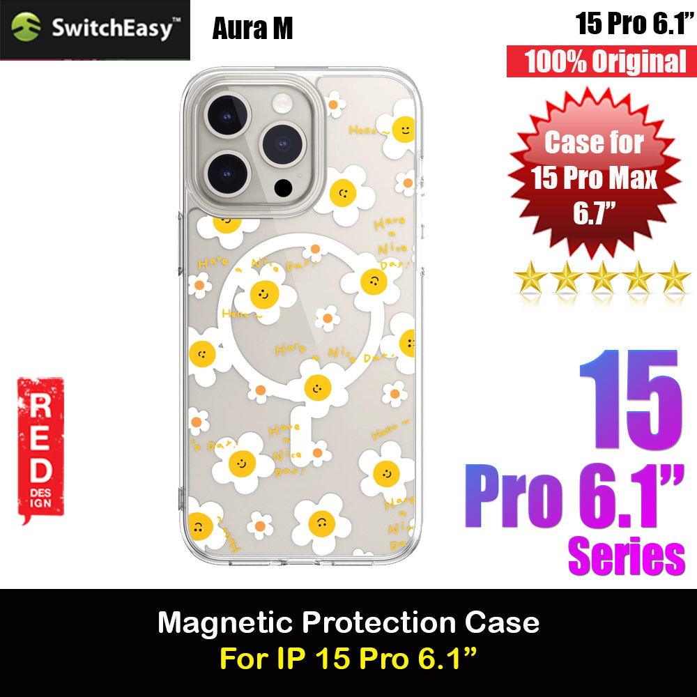 Switcheasy Aura M Printed Fashionable Magsafe Compatible Case for Apple iPhone 15 Pro 6.1 (Narcissus)