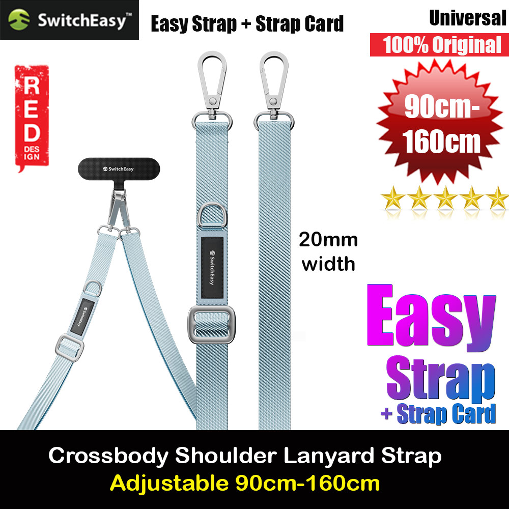 Switcheasy Easy Strap Crossbody Lanyard Shoulder Holder Card Link Adjustable Strap for any closed-bottom phone case (Aqua Marine)